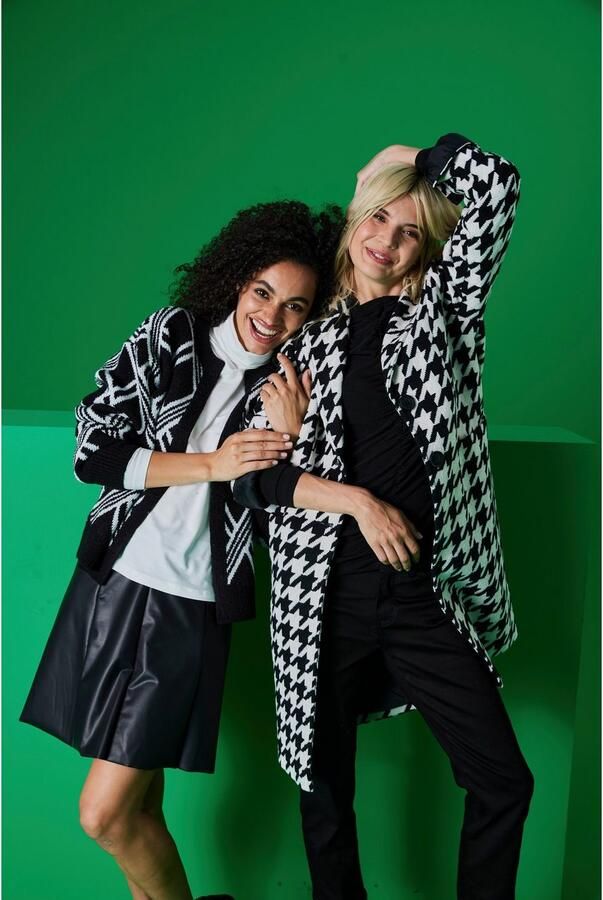 Aniston SELECTED Korte jas met trendy houndstooth patroon - Foto 3