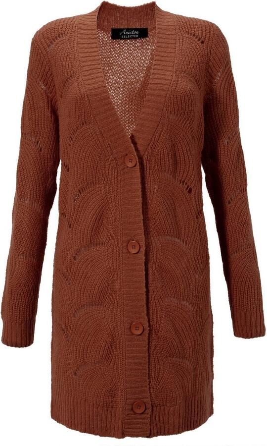 Aniston SELECTED Lang vest met ajourbreisel - Foto 7