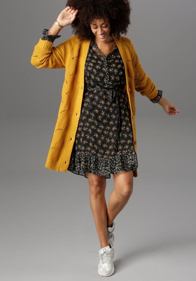 Aniston SELECTED Lang vest met ajourbreisel - Foto 8