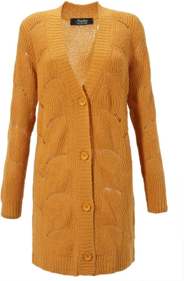 Aniston SELECTED Lang vest met ajourbreisel - Foto 7