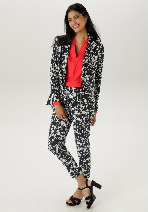 Aniston SELECTED Lange blazer met abstracte bloemige patroon - Foto 5