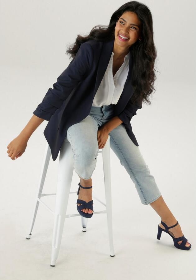 Aniston SELECTED Lange blazer met modieuze reverskraag en geraffineerde mouwen - Foto 5