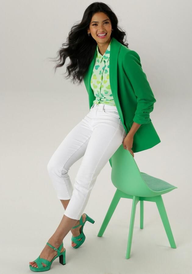 Aniston SELECTED Lange blazer met modieuze reverskraag en geraffineerde mouwen - Foto 5