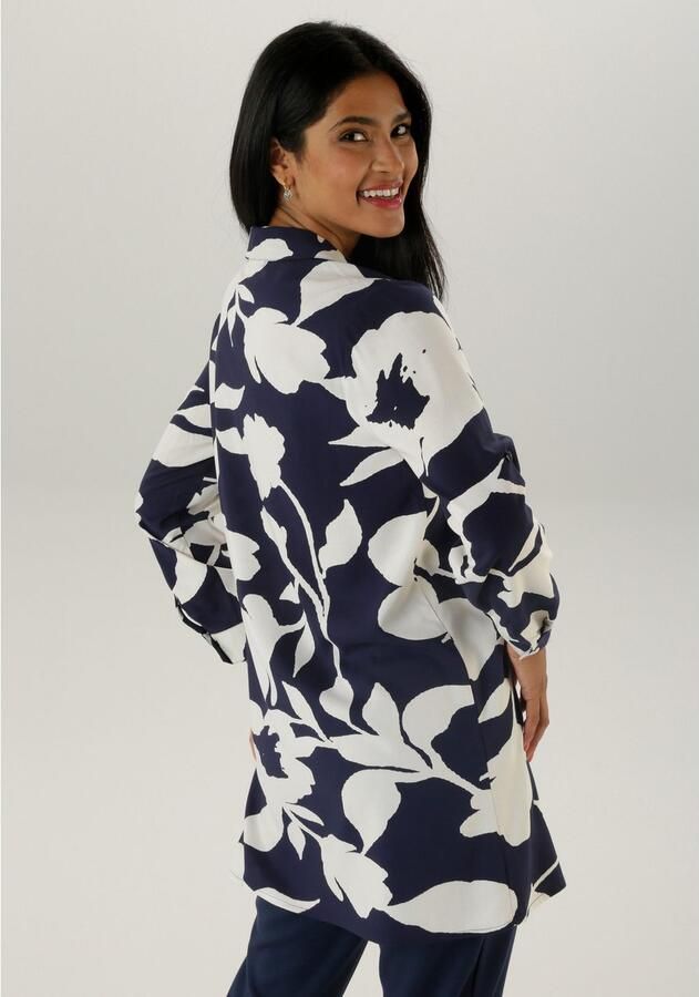 Aniston SELECTED Lange blouse met aantrekkelijke patroon en oprolbare mouwen - Foto 3