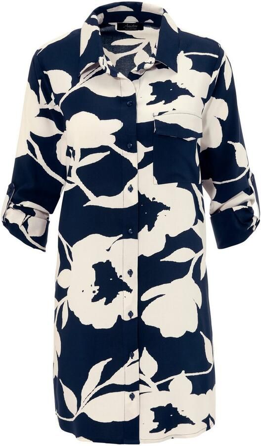 Aniston SELECTED Lange blouse met aantrekkelijke patroon en oprolbare mouwen - Foto 6