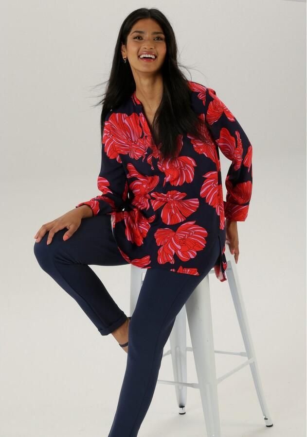 Aniston SELECTED Lange blouse met bijzondere bloemenprint - Foto 3