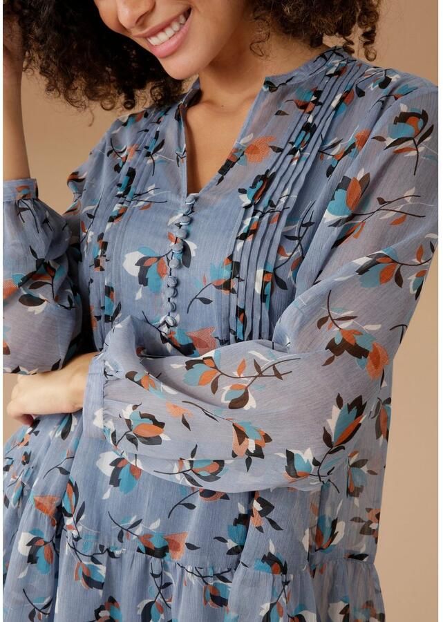 Aniston SELECTED Lange blouse met decoratieve biesgarnering