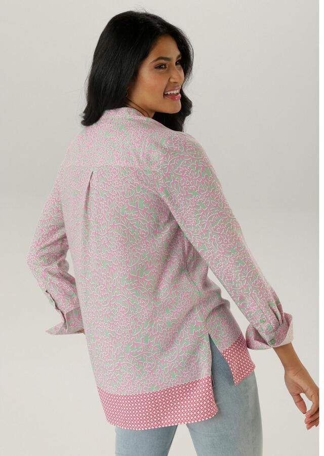 Aniston SELECTED Lange blouse met rankenpatroon en randprint aan de zoom - Foto 2