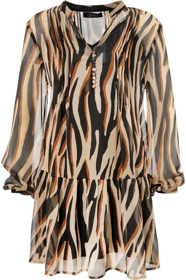 Aniston SELECTED Lange tuniek met stofbedekte knopen en bies - Foto 9