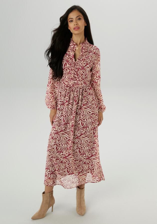 Aniston SELECTED Maxi-jurk met bewerkelijke en decoratieve plooiverwerking nieuwe collectie - Foto 9