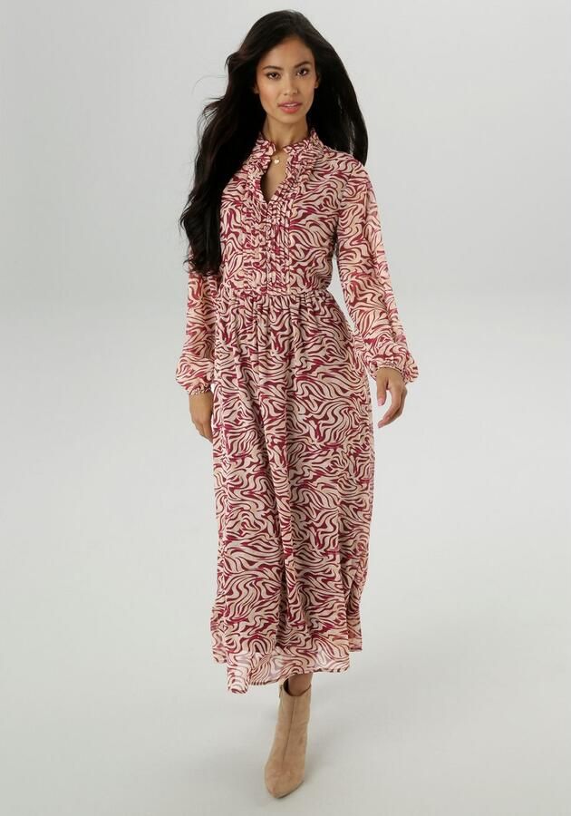 Aniston SELECTED Maxi-jurk met bewerkelijke en decoratieve plooiverwerking nieuwe collectie - Foto 3