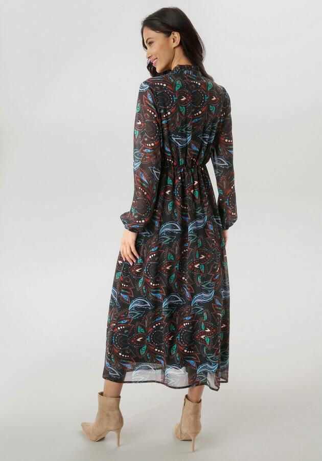 Aniston SELECTED Maxi-jurk met bewerkelijke en decoratieve plooiverwerking nieuwe collectie - Foto 4