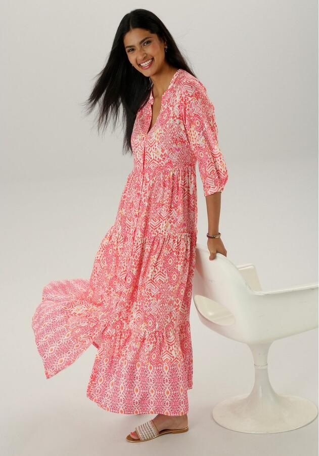 Aniston SELECTED Maxi-jurk met frisse zomerse etnische patronen - Foto 4