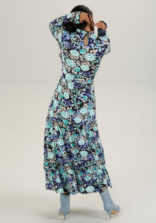 Aniston SELECTED Maxi-jurk met romantische rozenprint en ruchesversiering - Foto 4