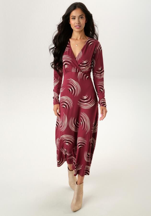 Aniston SELECTED Maxi-jurk met v-halslijn in wikkel-look en onderborstnaad nieuwe collectie - Foto 8