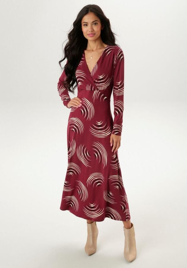 Aniston SELECTED Maxi-jurk met v-halslijn in wikkel-look en onderborstnaad nieuwe collectie - Foto 5