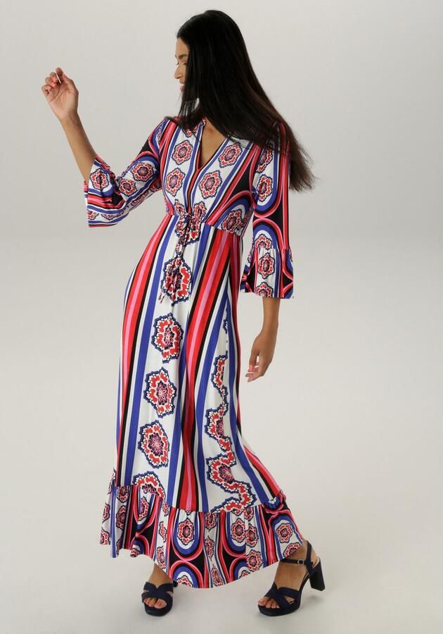 Aniston SELECTED Maxi-jurk met volant aan de 3 4-lange mouwen en aan de zoom - Foto 4