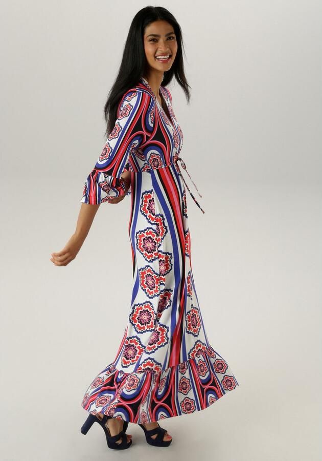 Aniston SELECTED Maxi-jurk met volant aan de 3 4-lange mouwen en aan de zoom - Foto 5