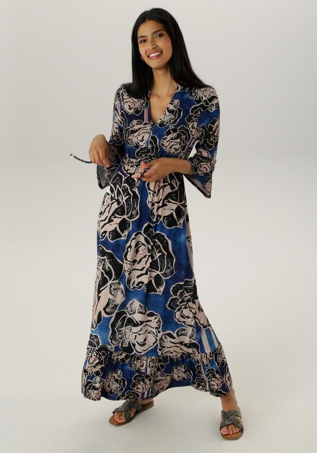 Aniston SELECTED Maxi-jurk met volant aan de 3 4-lange mouwen en aan de zoom - Foto 8