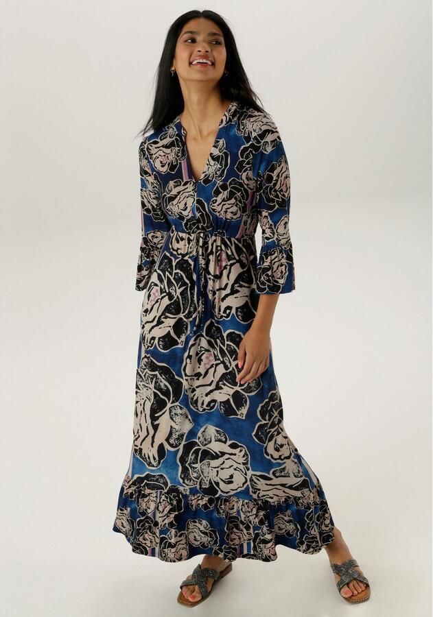 Aniston SELECTED Maxi-jurk met volant aan de 3 4-lange mouwen en aan de zoom - Foto 4