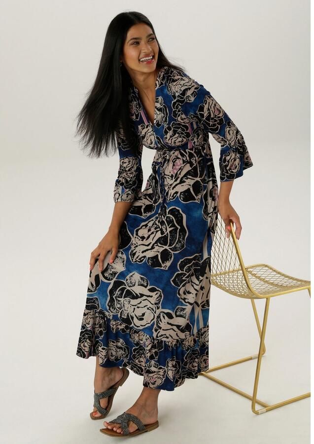 Aniston SELECTED Maxi-jurk met volant aan de 3 4-lange mouwen en aan de zoom - Foto 3