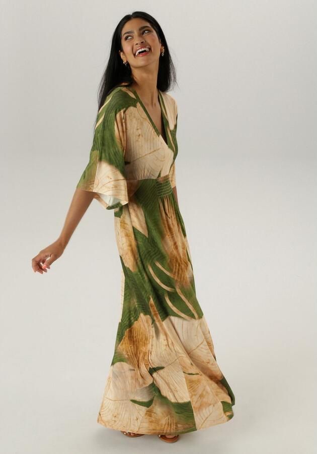 Aniston SELECTED Maxi-jurk met wijde 3 4-mouwen - Foto 4