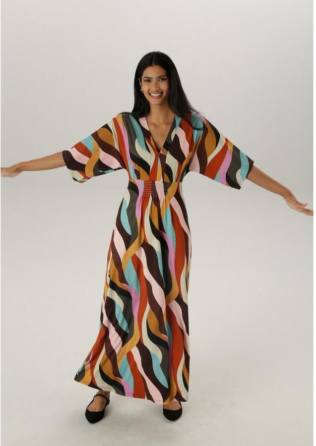 Aniston SELECTED Maxi-jurk met wijde 3 4-mouwen - Foto 3