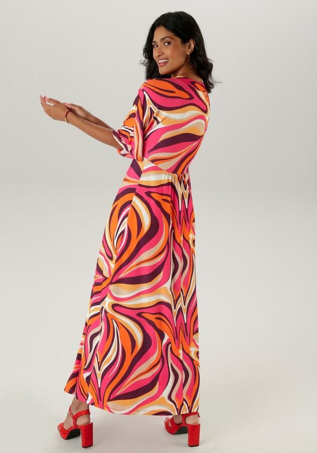 Aniston SELECTED Maxi-jurk met wijde 3 4-mouwen - Foto 5