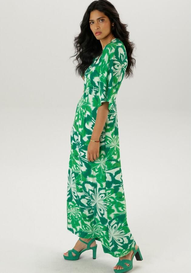 Aniston SELECTED Maxi-jurk met wijde 3 4-mouwen - Foto 3