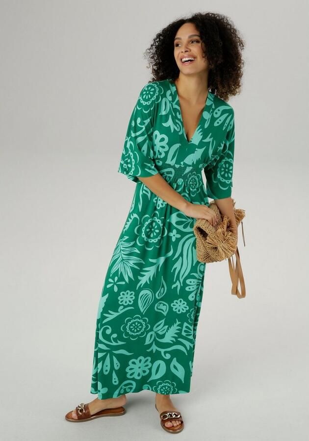 Aniston SELECTED Maxi-jurk met wijde 3 4-mouwen - Foto 3