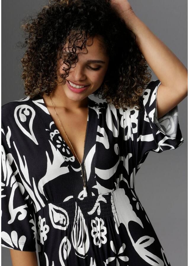 Aniston SELECTED Maxi-jurk met wijde 3 4-mouwen