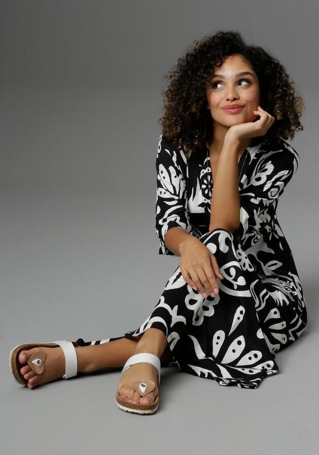 Aniston SELECTED Maxi-jurk met wijde 3 4-mouwen - Foto 4