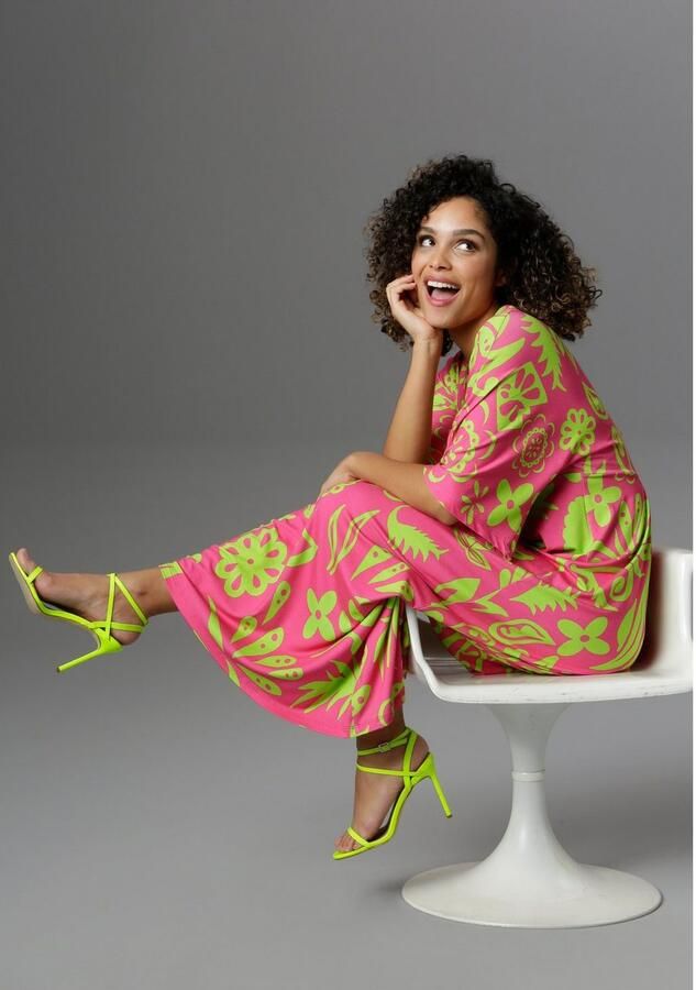 Aniston SELECTED Maxi-jurk met wijde 3 4-mouwen - Foto 3