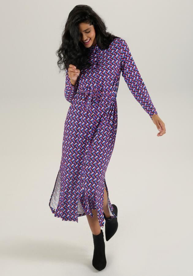 Aniston SELECTED Maxi-jurk met zijsplitten (Met een afneembare bindstrik) - Foto 8