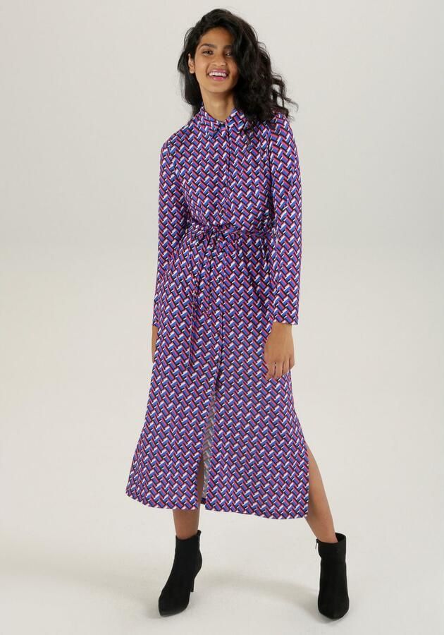 Aniston SELECTED Maxi-jurk met zijsplitten (Met een afneembare bindstrik) - Foto 5