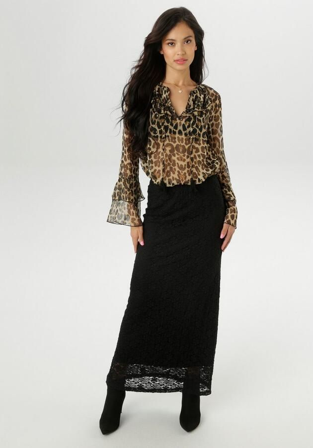 Aniston SELECTED Maxirok met elastisch bloe kant nieuwe collectie - Foto 5