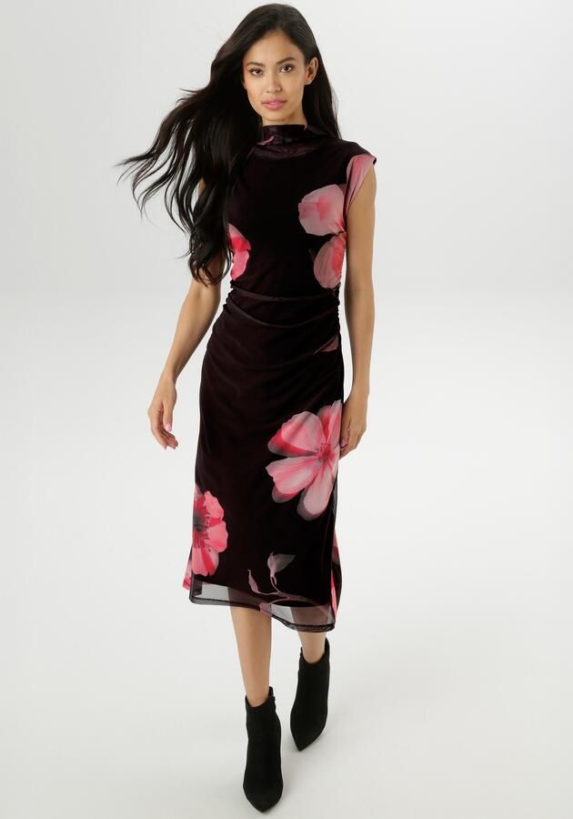 Aniston SELECTED Midi-jurk In mesh-kwaliteit en in de trendy bloe print NIEUWE COLLECTIE - Foto 8