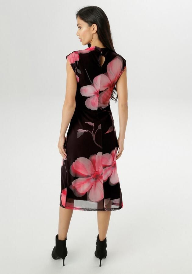 Aniston SELECTED Midi-jurk In mesh-kwaliteit en in de trendy bloe print NIEUWE COLLECTIE - Foto 4