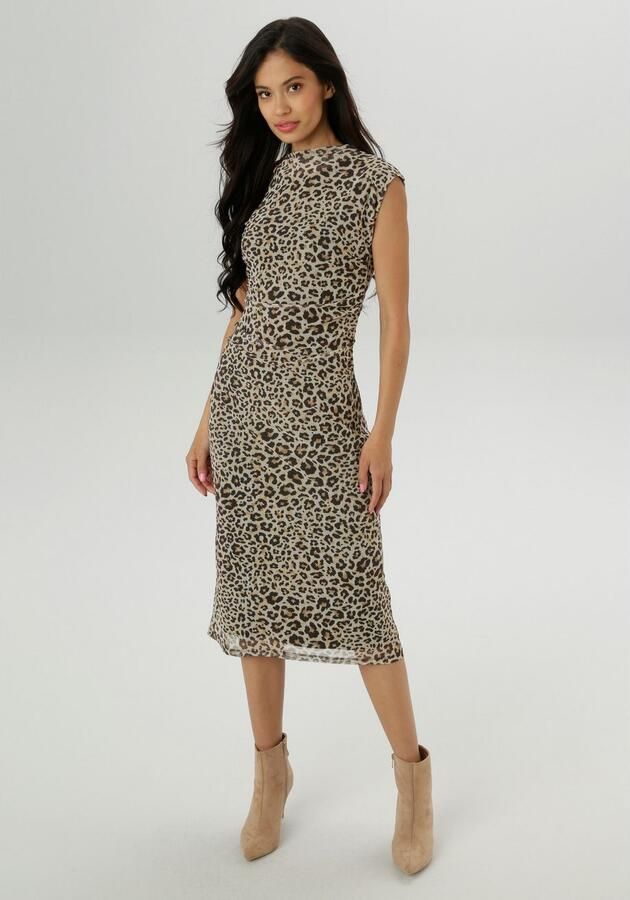 Aniston SELECTED Midi-jurk In mesh-kwaliteit en in de trendy luipaardprint NIEUWE COLLECTIE - Foto 5