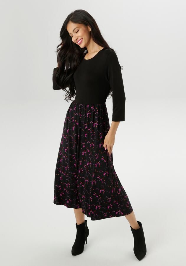 Aniston SELECTED Midi-jurk kleurharmonieus bloemig allover dessin nieuwe collectie - Foto 7