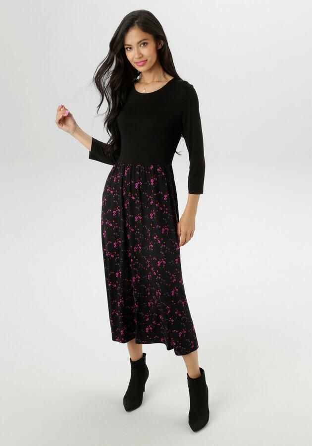 Aniston SELECTED Midi-jurk kleurharmonieus bloemig allover dessin nieuwe collectie - Foto 3