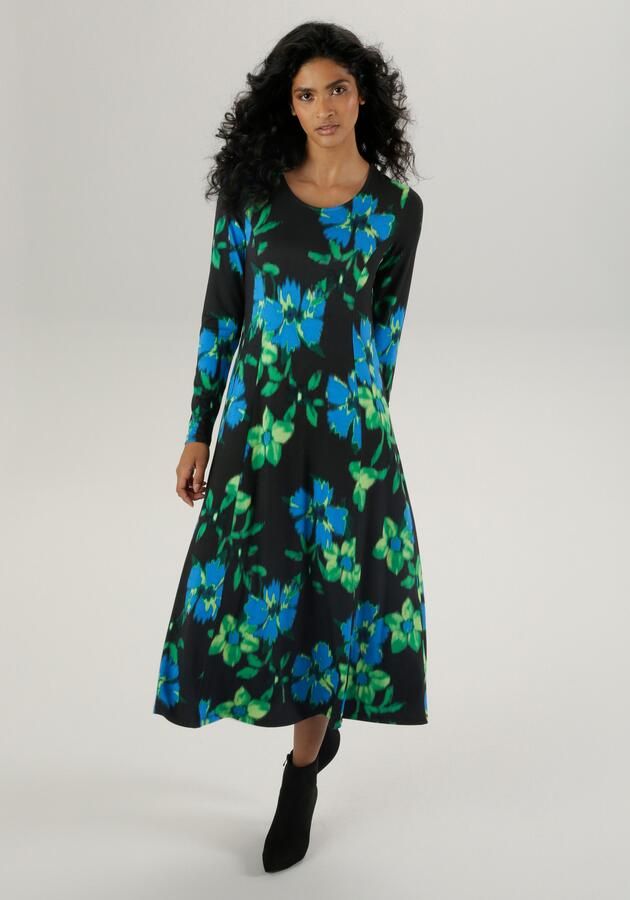 Aniston SELECTED Midi-jurk met bloemenprint in vervaagde look - Foto 9