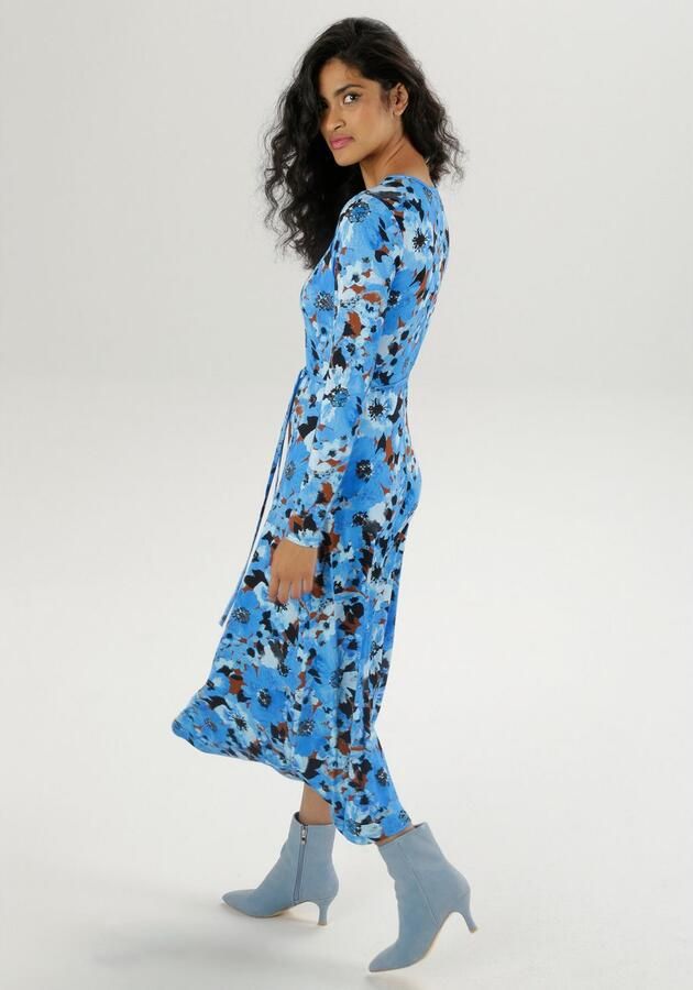 Aniston SELECTED Midi-jurk met decoratieve siernaden (Met een afneembare bindstrik) - Foto 4