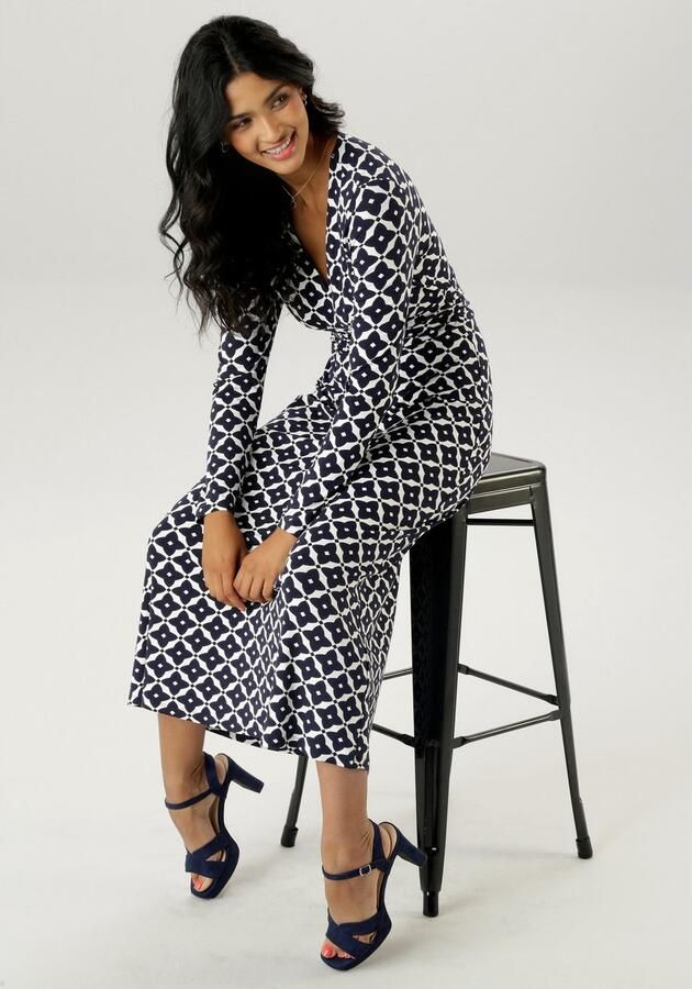 Aniston SELECTED Midi-jurk met elegante grafische drukverloop - Foto 5