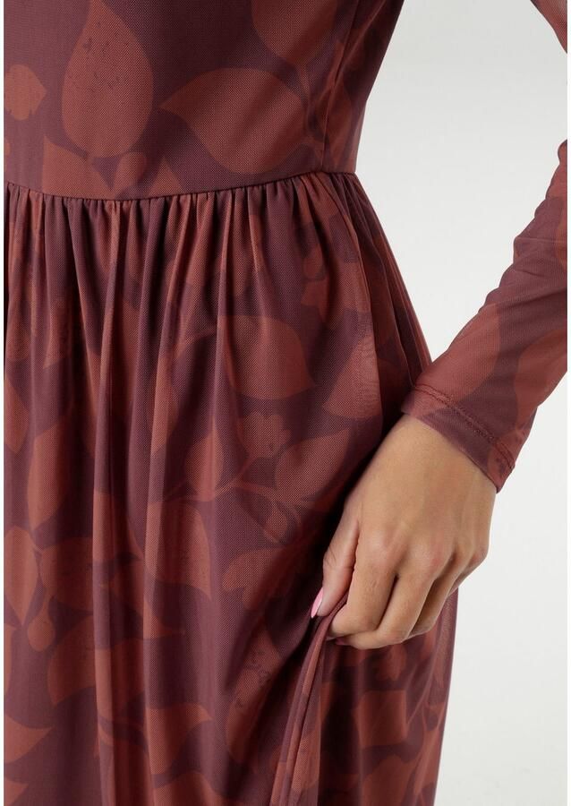 Aniston SELECTED Midi-jurk met floraal bladerpatroon in warme bruintinten nieuwe collectie - Foto 2