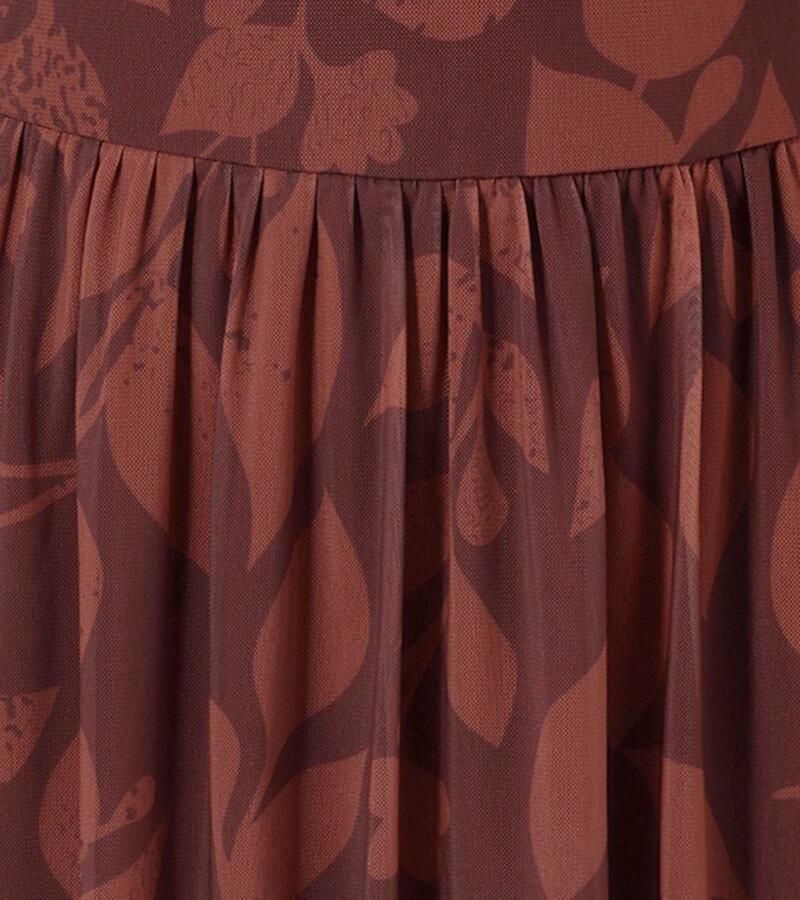 Aniston SELECTED Midi-jurk met floraal bladerpatroon in warme bruintinten nieuwe collectie