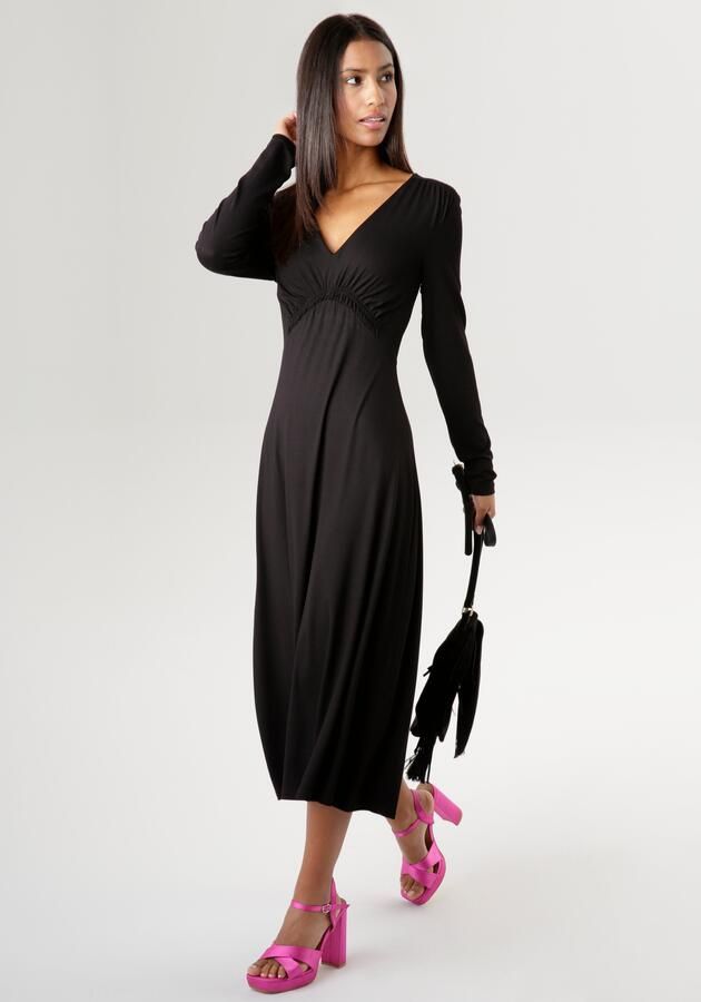 Aniston SELECTED Midi-jurk met gedrapeerde onderborstnaad - Foto 6