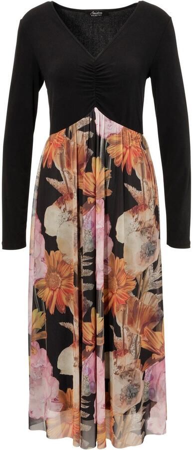 Aniston SELECTED Midi-jurk met rimpeling aan de v-halslijn - Foto 7