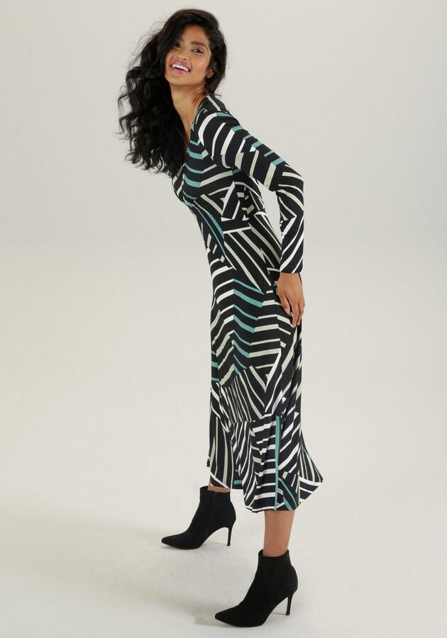 Aniston SELECTED Midi-jurk met smok-details en streeppatroon - Foto 4