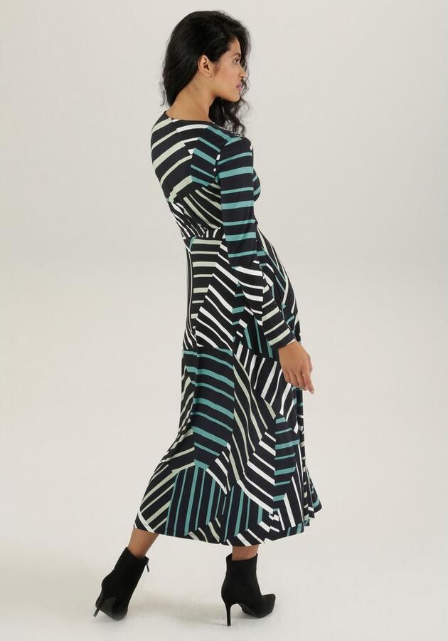 Aniston SELECTED Midi-jurk met smok-details en streeppatroon - Foto 5